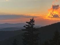 Sunset from Clingmans Dome Aug  
