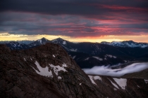 Sunset from Mount Evans in Colorado 