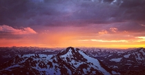 Sunset from the  foot summit of Mount Evans in Colorado 