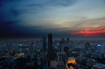 Sunset in Bangkok from the Banyan Tree 