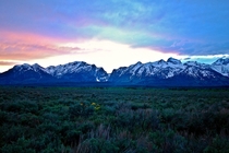 Sunset in Grand Teton State Park Wyoming 
