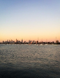 Sunset in Melbourne  shot from St Kilda