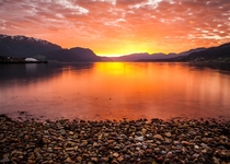 Sunset in Nordfjord Norway 