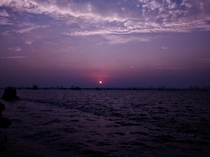 Sunset in sea near Elephanta Island India 