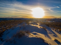 Sunset in the desert White Sands New Mexico 