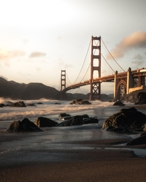 Sunset of the Golden Gate Bridge from Marshalls Beach in San Francisco For more check out my Instagram mvttmic