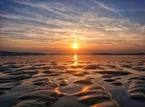 Sunset on a Low tide beach Ryde Isle of wight  x
