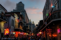 Sunset on Bourbon street New Orleans 