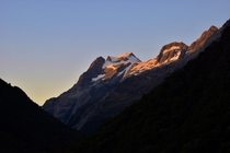 Sunset on the Routeburn Track in New Zealand 