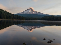 Sunset on Trillium Lake Mt Hood National Forest OR 