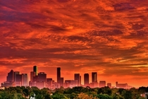 Sunset over Houston USA 
