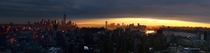 Sunset over Lower Manhattan and Jersey City 