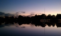 Sunset over the  Memorial at Eisenhower Park Long Island 