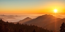 Sunset over the mountains Taken from Beetle Rock Sequoia National Park CA   x  px