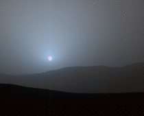 Sunset Sequence of Gale Crater on Mars gif