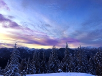 Sunset viewed from the top of Mount Seymour BC