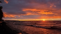 Sunsets on Lake Superior require no editing Porcupine Mountain State Park MI 
