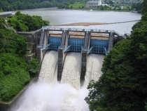 Takato Dam in Nagano Japan during discharge 