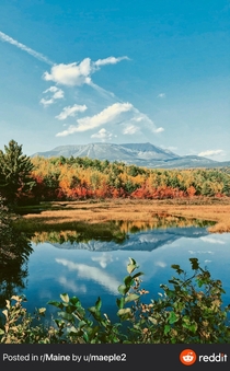 Take a break from the news cycle to enjoy this peaceful photo of Mount Katahdin in Baxter State Park Maine 