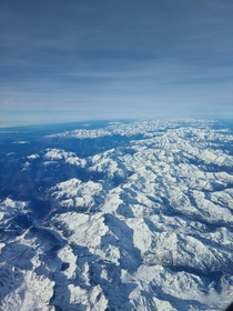 Taken from my flight going over the Pyrenees Mountains 
