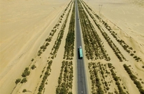 Tarim Desert Highway in Western China 