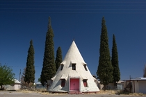 Teepee Home abandoned roadside attraction in the ghost town of Bowie Arizona 
