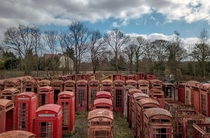 Telephone booth cemetery Outskirts of London