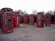 Telephone box graveyard