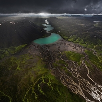 Tentacles of Iceland shot from a plane x