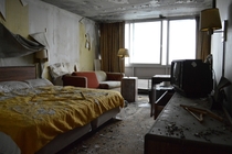 Tenth floor room of a hotel abandoned since  