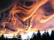 Terrifying yet beautiful Asperatus Clouds in New Zealand