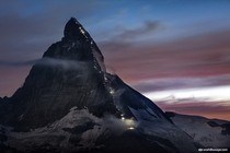 th Anniversary of the first Matterhorn Ascent Beautifully lit by a string of lanterns 
