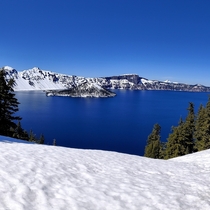 Thanks Oregon and Reddit for bringing us here Got lucky to have such a beautiful day Crater Lake National Park 