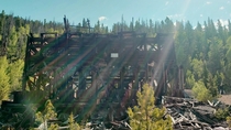 The abandoned Jessie Mine nestled in the mountains of Breckenridge CO