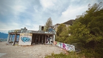 The abandoned sanatorium over Lucarno Italian part of Switzerland