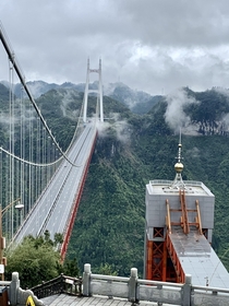 The Aizhai Extra Large Suspension Bridge located in Aizhai Town Jishou Xiangxi Hunan