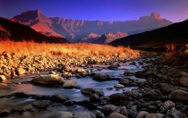 The Amphitheatre in the Drakensberg mountains South Africa Picture taken from the Tugela river x