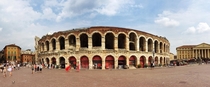 The ancient Verona Arena in Piazza Bra Verona Italy 