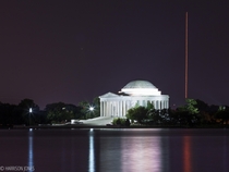 The Antares Launch over the Jefferson Memorial in DC last night 