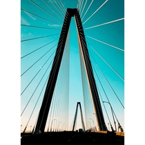 The Arthur Ravenel Bridge in Charleston South Carolina at sunset