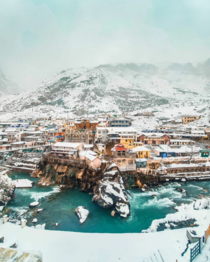 The Badrinath Dham Hindu Temple During Winter in India