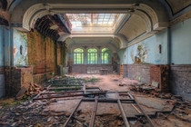 The ballroom of an abandoned hotel  Photographed by Andy Schwetz