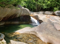 The Basin at Franconia Notch State Park New Hampshire formed as melting glacier granite around  years ago 