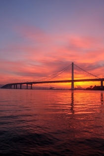 The Bay Bridge burn San Francisco California 