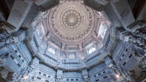 The Beautiful ceiling of the Akshardham Temple in New DelhiIndia