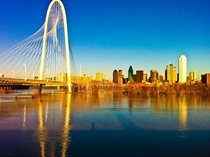 The beautiful Margaret Hunt Hill suspension bridge in Dallas TX 