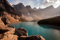 The beautiful Moraine Lake in Banff Canada Photo by Dominic Walter 