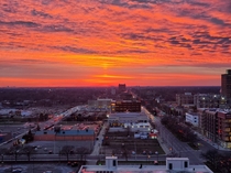 The beginning of a beautiful sunset over Detroit this evening 