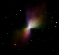 The Boomerang Nebula is one of the coldest places in the Universe it has a temperature of just  degree Kelvin 