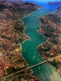 The Bosphorus aerial view Istanbul 